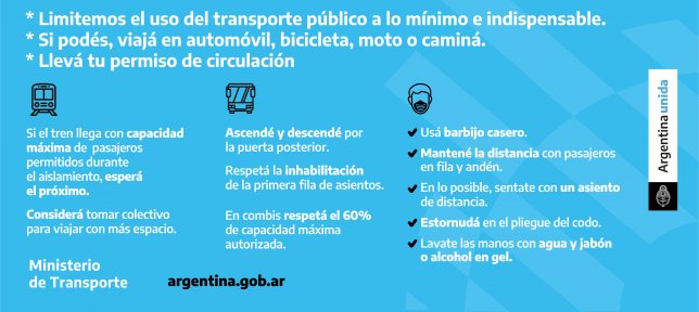 Protocolo y recomendaciones para el transporte público